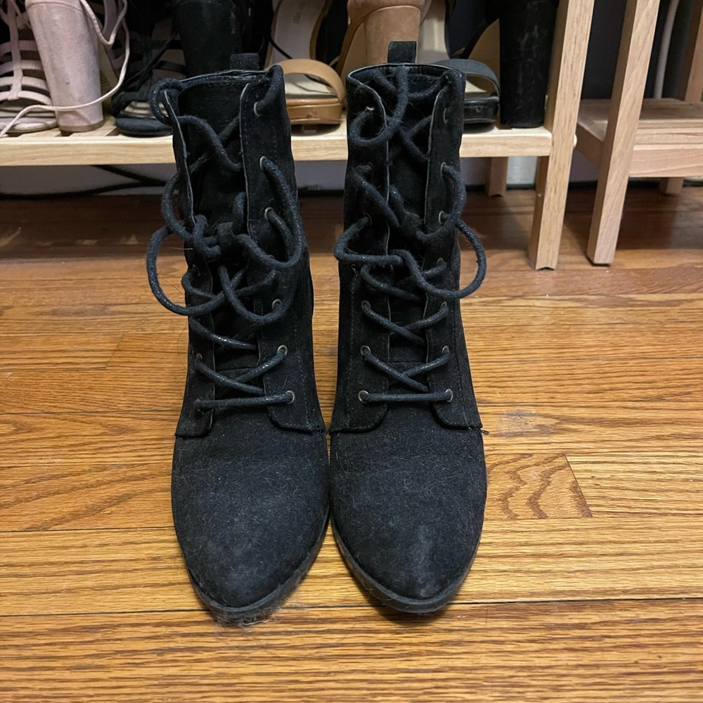 Black heeled booties